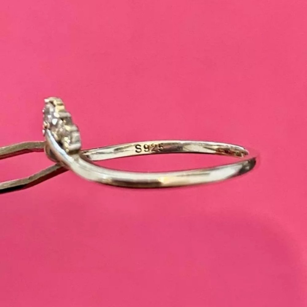 🍒 Sterling Silver 925 Royalty Chevron Ring - Picture 6 of 8
